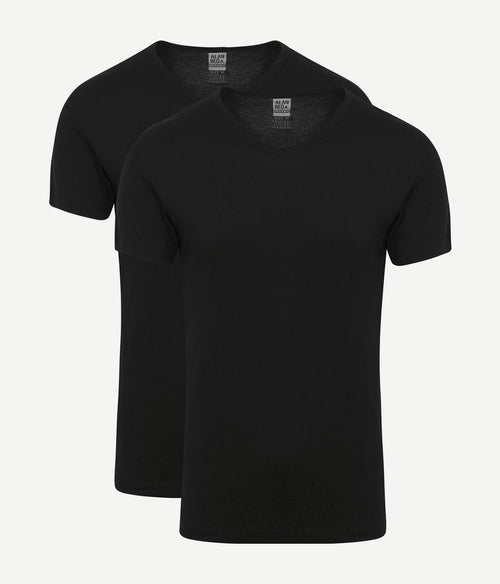 Alan Red Vancouver t-shirt v-hals zwart (2-pack) | Slim-fit