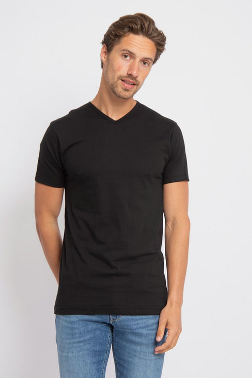 Alan Red Vancouver t-shirt v-hals zwart (2-pack) | Slim-fit