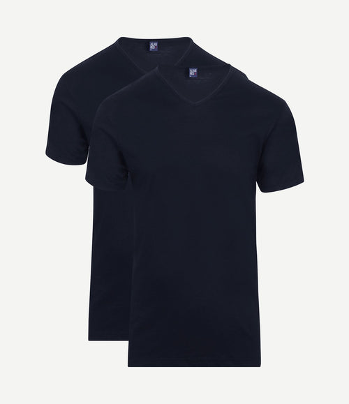 Vermont t-shirts v-hals donkerblauw (2-pack)