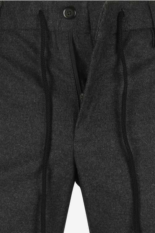 Alberto broek jump flanel antraciet | Slim-fit