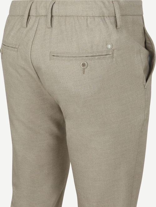 Alberto broek jump flanel herringbone beige | Slim-fit