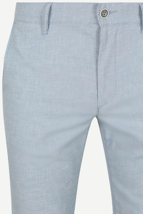 Alberto lou chino linnen mix lichtblauw | Regular-fit