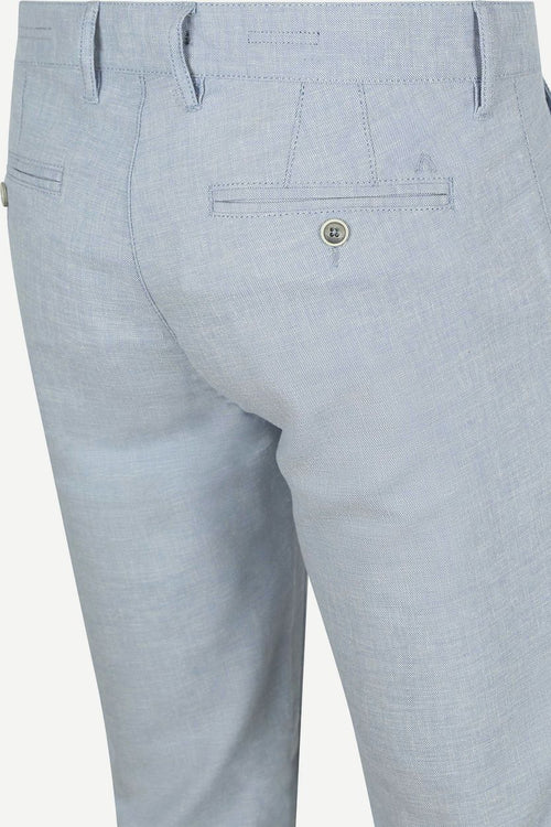 Alberto lou chino linnen mix lichtblauw | Regular-fit