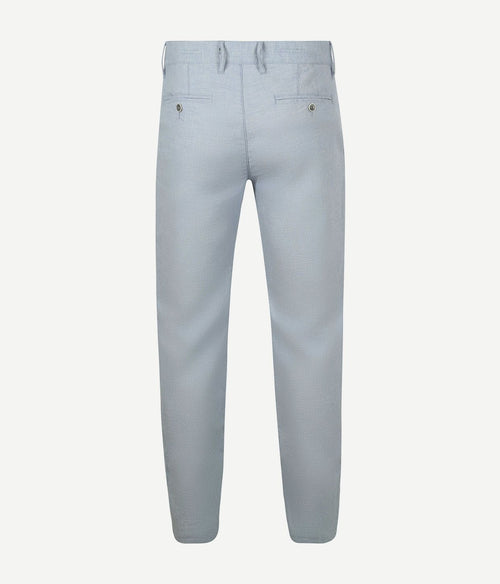 Alberto lou chino linnen mix lichtblauw | Regular-fit