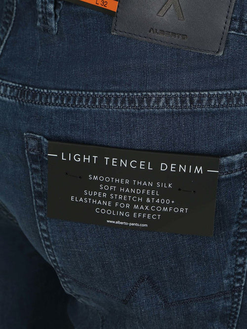 Pipe jeans donkerblauw