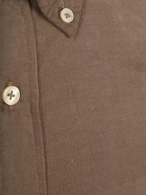 Overhemd fine corduroy taupe