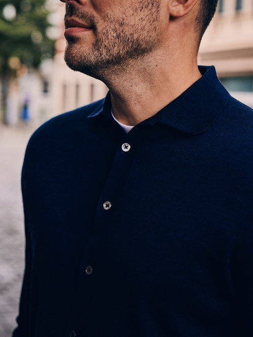 Cardigan shirt merino antraciet