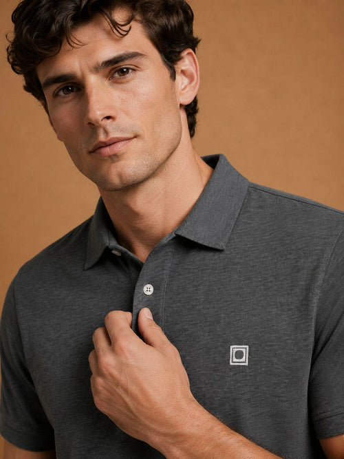The rene poloshirt antraciet