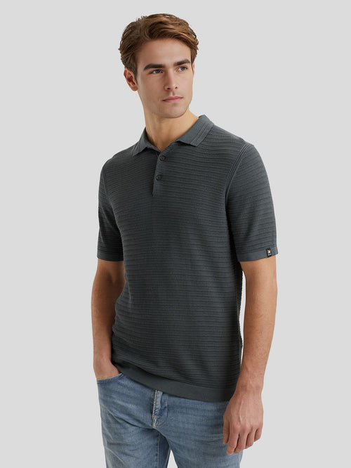 Poloshirt structuur dark slate
