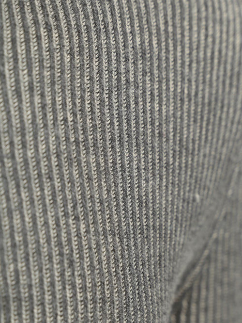 Halfzip rib grey