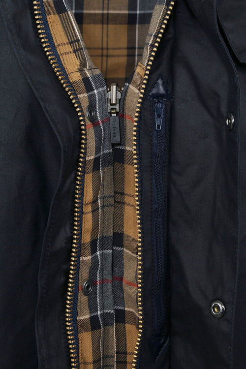 Border wax jas blauw