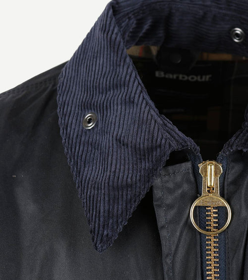 Border wax jas blauw