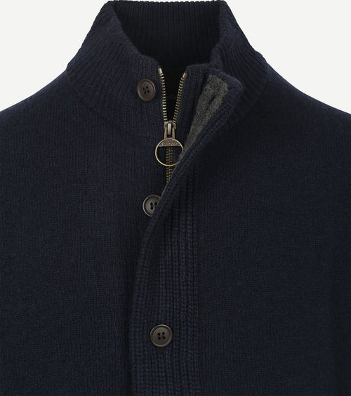 Barbour cardigan patch donkerblauw | Regular-fit