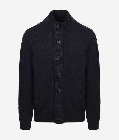 Barbour cardigan patch donkerblauw | Regular-fit