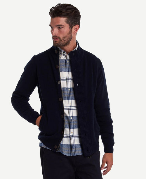 Barbour cardigan patch donkerblauw | Regular-fit