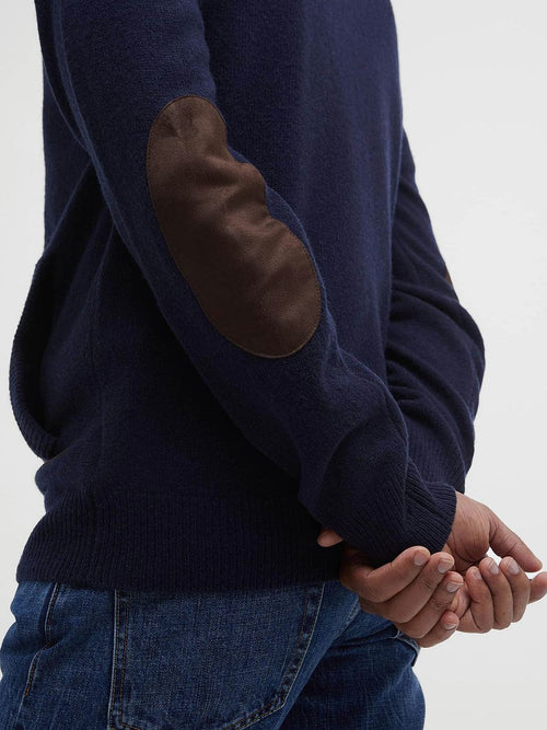 Barbour cardigan patch donkerblauw | Regular-fit