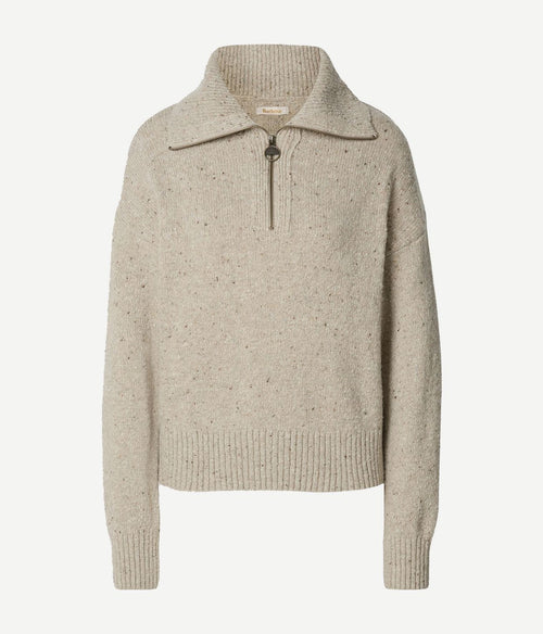 Barbour damessweater halfzip lavensdale natural