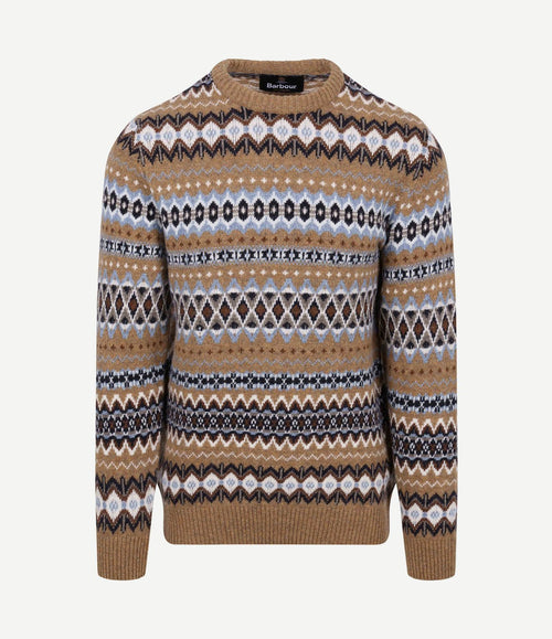 Fairisle trui wol camel