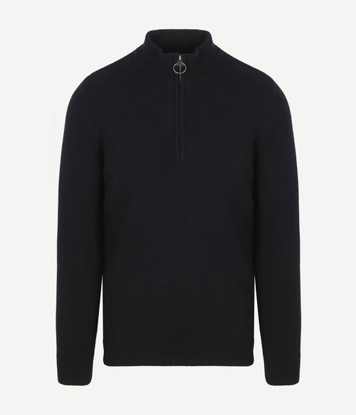 Barbour halve rits trui donkerblauw | Regular-fit