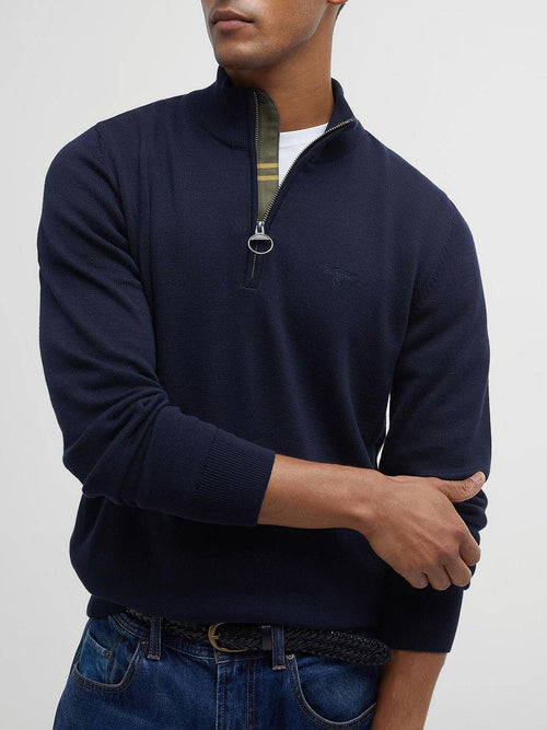 halve rits trui donkerblauw