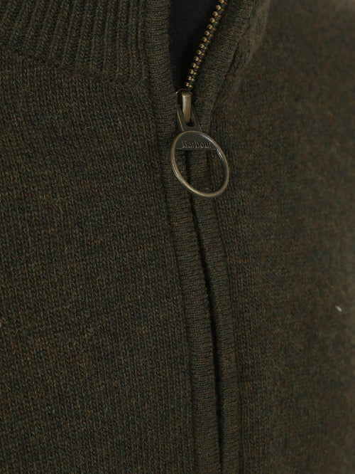 Barbour halve rits trui wol olive | Regular-fit