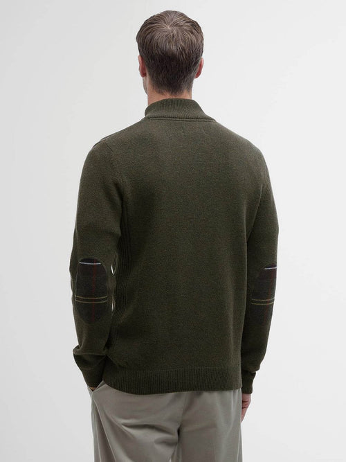 Barbour halve rits trui wol olive | Regular-fit