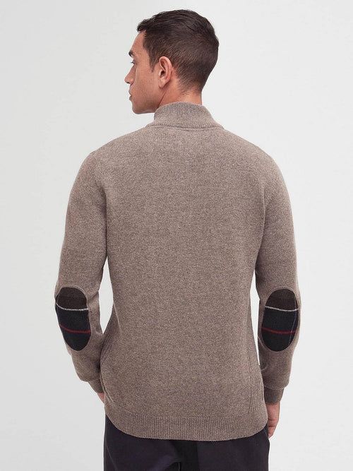 Barbour halve rits trui wol taupe | Regular-fit