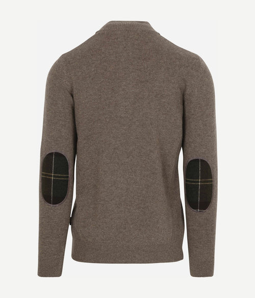 Barbour halve rits trui wol taupe | Regular-fit