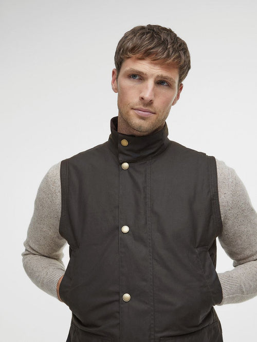 Westmoreland wax bodywarmer olijfgroen