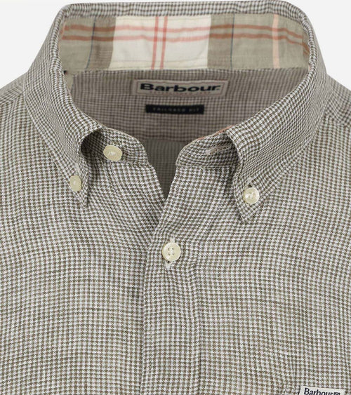 Barbour linton overhemd linnen groen