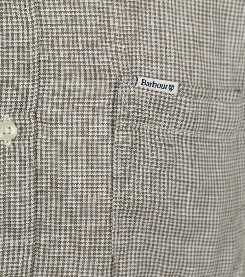 Barbour linton overhemd linnen groen