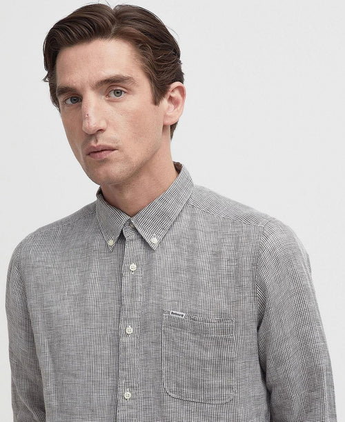 Barbour linton overhemd linnen groen