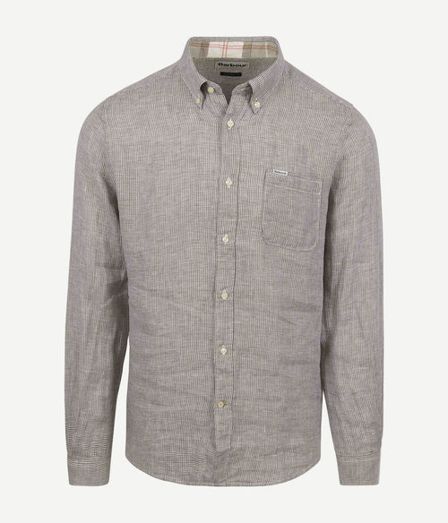 Barbour linton overhemd linnen groen