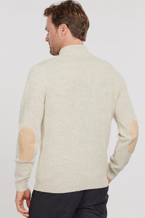 Barbour mocker trui merinowol lichtbeige | Regular-fit