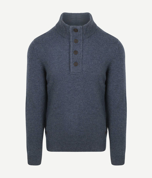 Barbour mocker trui wol indigo | Regular-fit