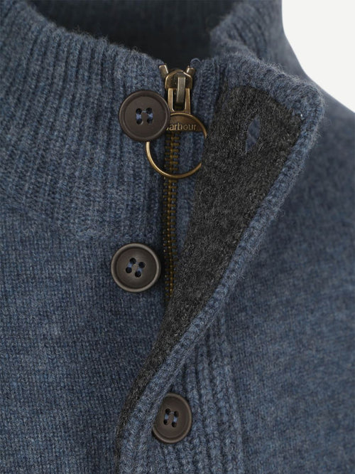 Barbour mocker trui wol indigo | Regular-fit