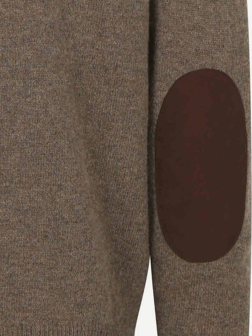 Barbour mocker trui wol taupe | Regular-fit