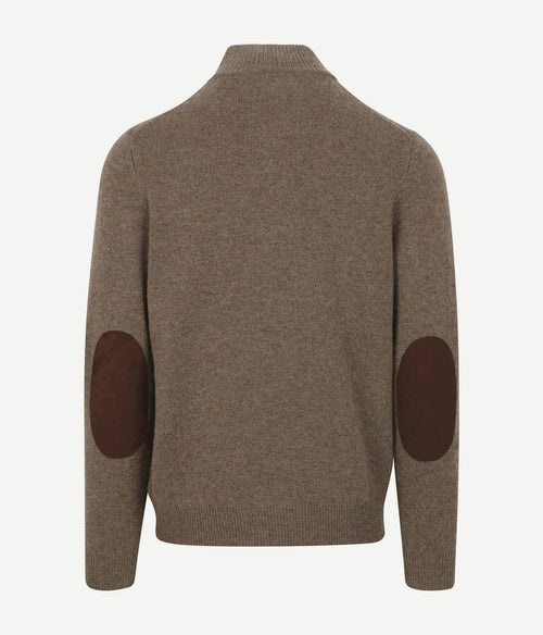 Barbour mocker trui wol taupe | Regular-fit