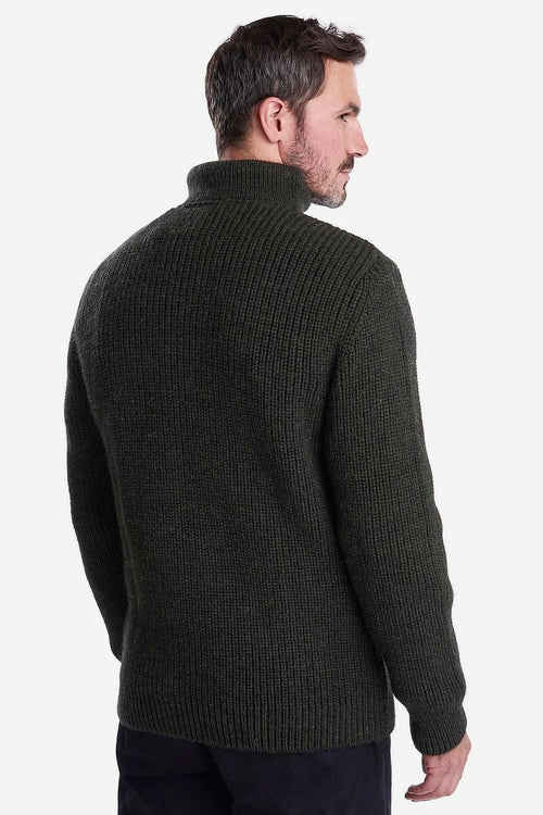 Barbour new tyne zip trui wol olijfgroen | Regular-fit