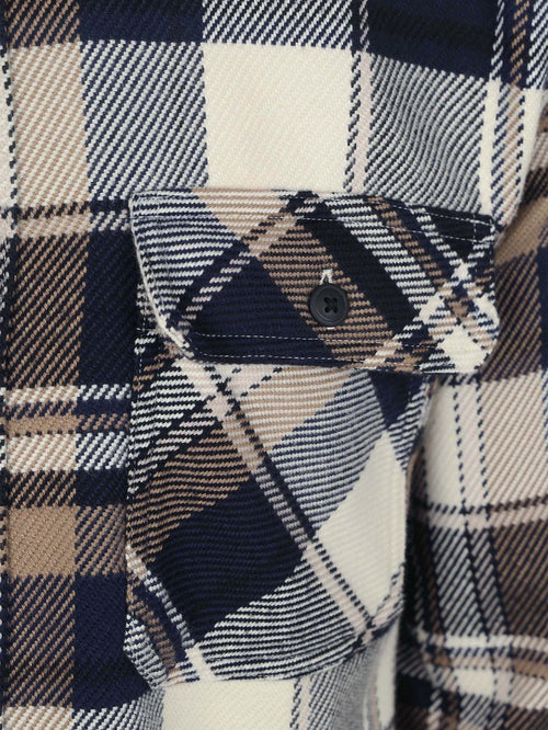 Overshirt ruit grasmoor donkerblauw