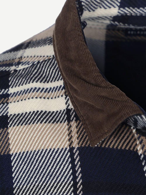 Overshirt ruit grasmoor donkerblauw