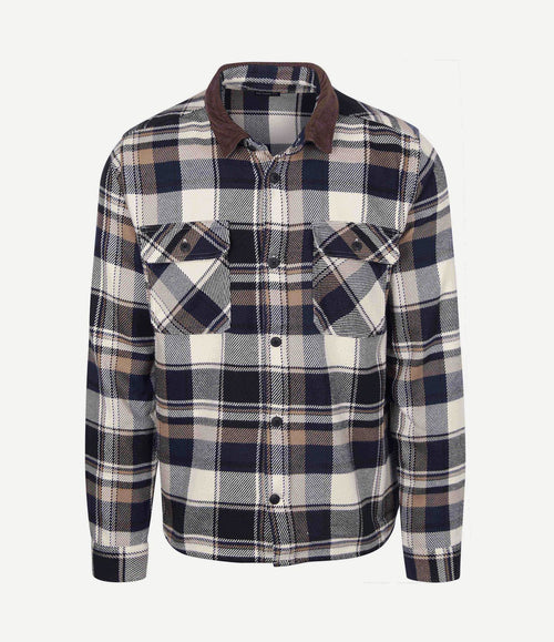 Overshirt ruit grasmoor donkerblauw