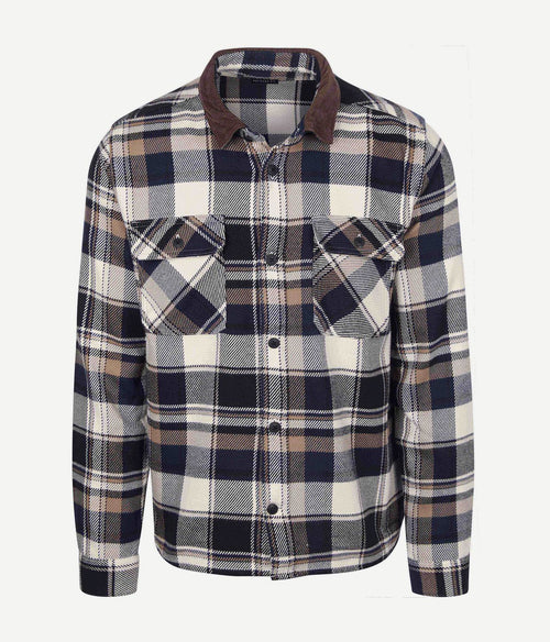Overshirt ruit grasmoor donkerblauw
