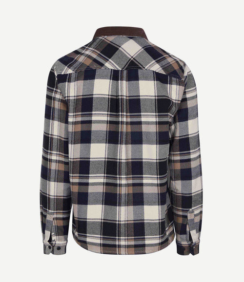 Overshirt ruit grasmoor donkerblauw