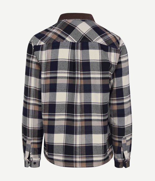 Overshirt ruit grasmoor donkerblauw