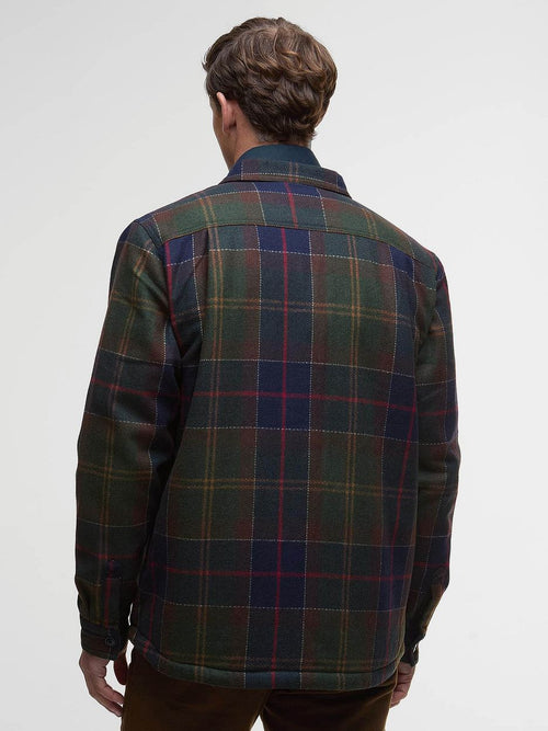 Barbour overshirt wool blend ruit willberry olive | Regular-fit