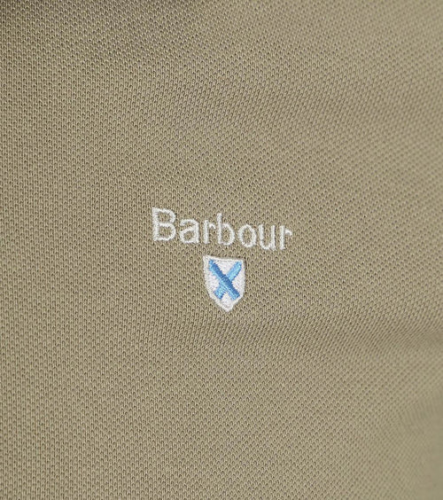 Barbour pique polo dusty groen