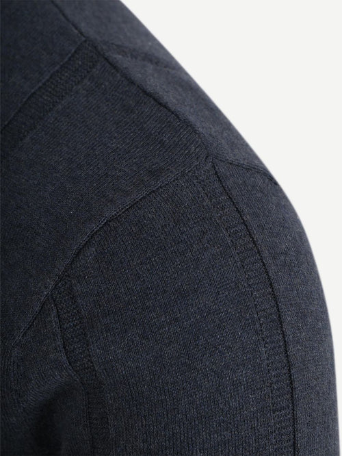 Wellburn knitted polo donkerblauw