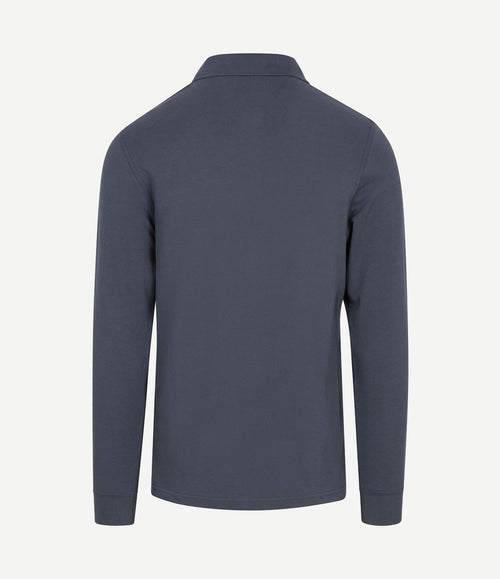 International longsleeve piqué poloshirt washed charcoal