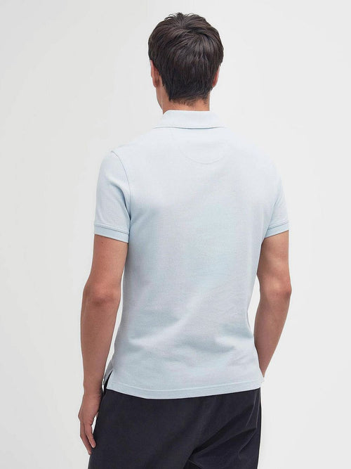 Tartan pique polo lichtblauw